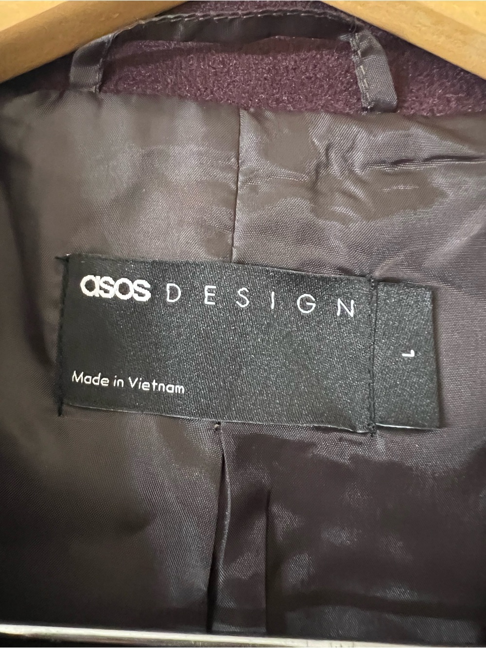 ASOS Double-Breasted Trench Coat in Plum - Picture 3 of 4